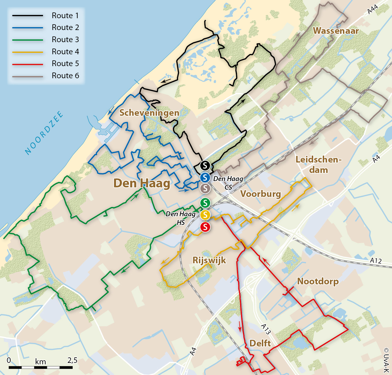 Fietsen in Den Haag, fietsroutes